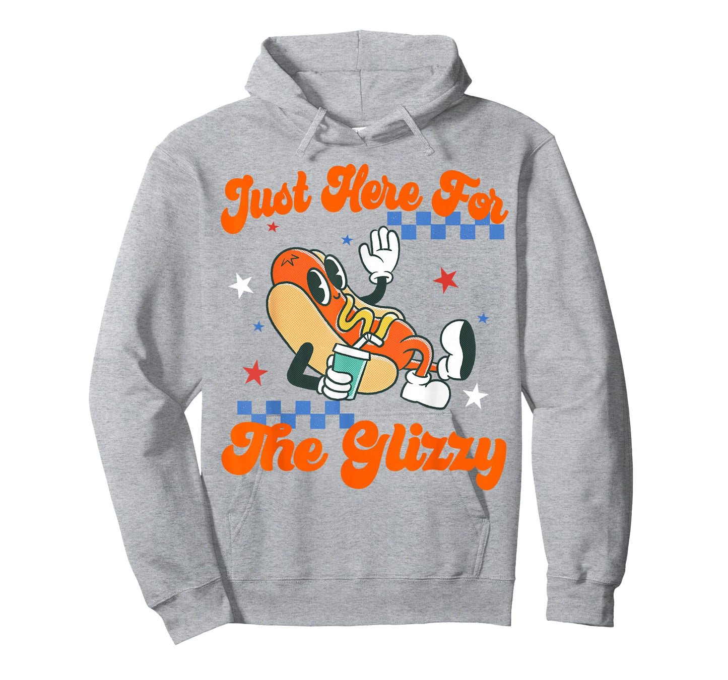 Retro Hot Dog I'm Just Here For The Glizzy Happy 4th of July T-Shirt