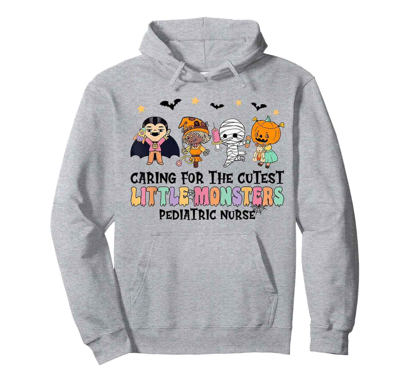 Caring For The Little Monsters Pediatric Nurse Halloween T-Shirt