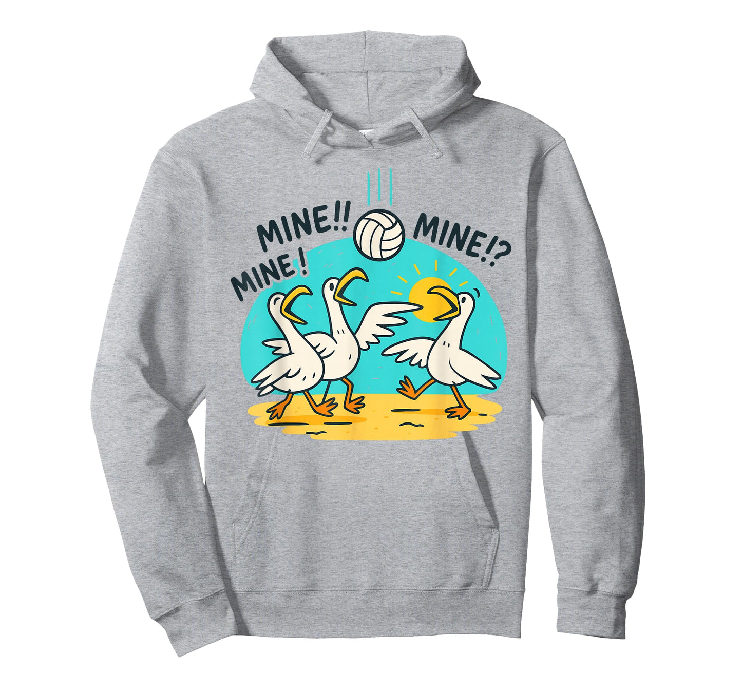 Funny Bird Playing Volleyball Mine Game Day Vibes Sports T-Shirt