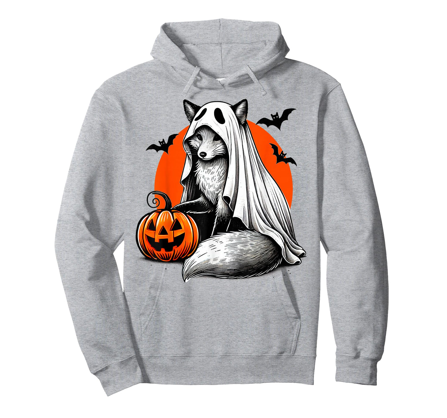 Spooky Fox In Ghost Costume With Jackolantern Pumpkin Art T-Shirt