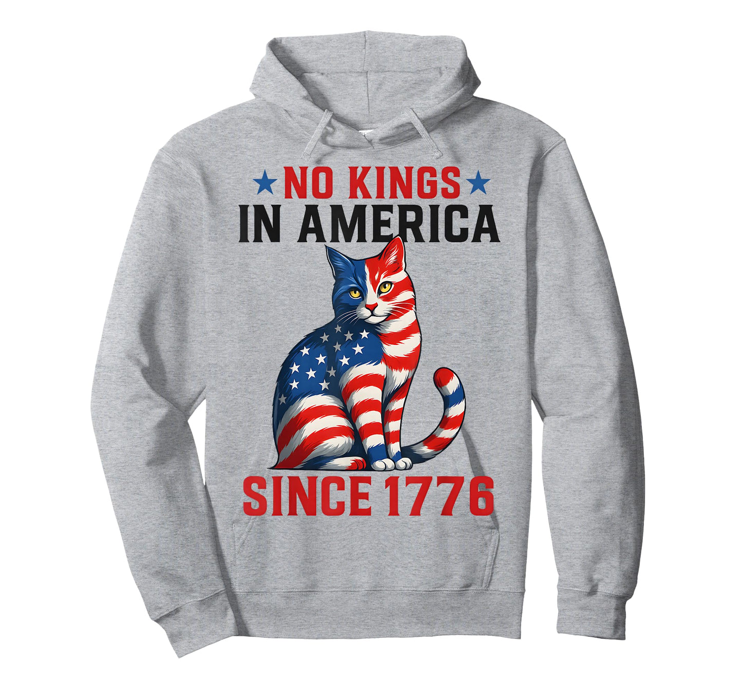 No Kings in America Since 1776 Distressed USA Flag Vintage T-Shirt