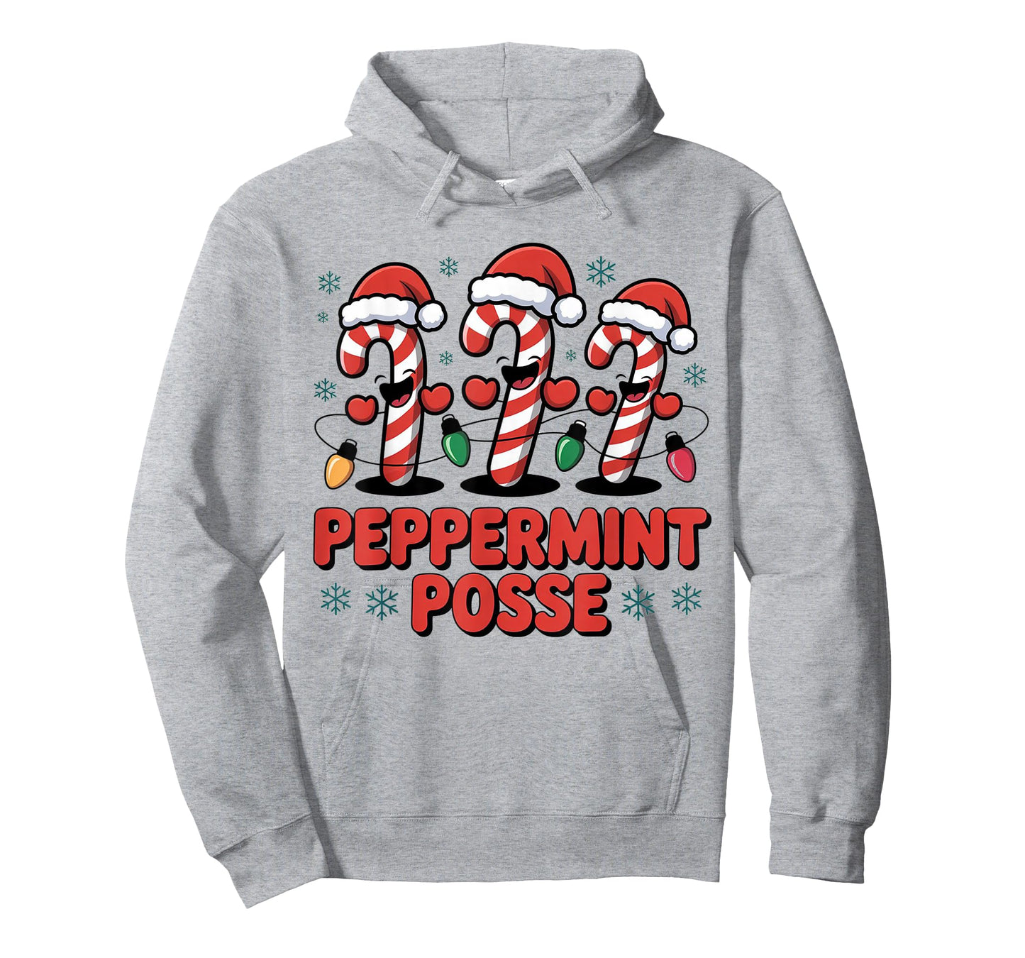 Peppermint Posse Candy Cane Funny Christmas Santa Hat T-Shirt