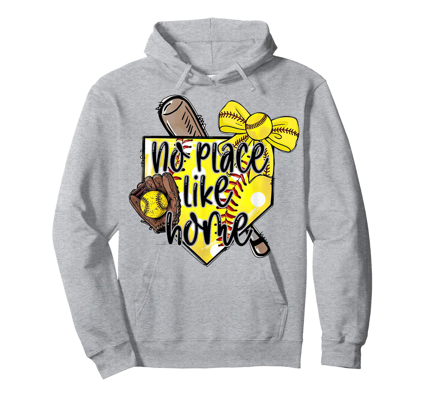 Softball No Place Like Home Funny Sports Mom Retro T-Shirt