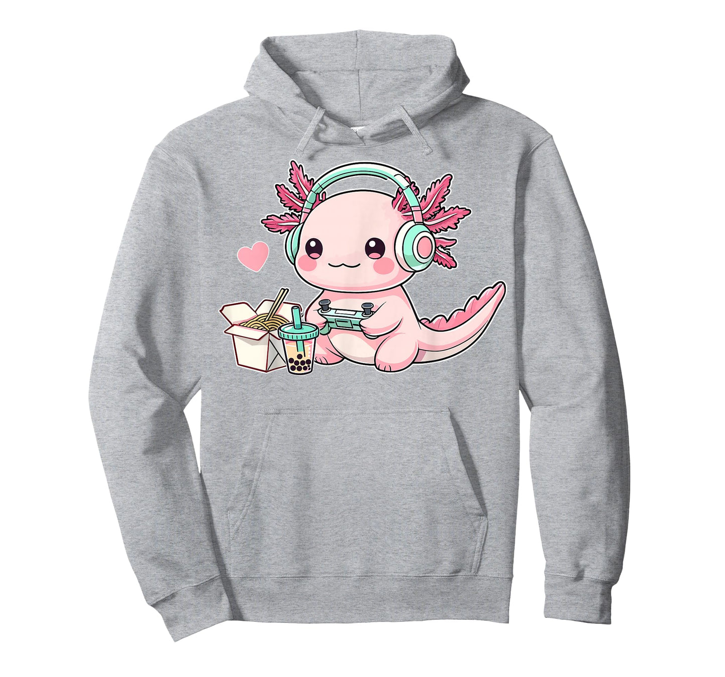 Chibi Axolotl Lover Headphone Gamer Cute Axolotl Graphic T-Shirt