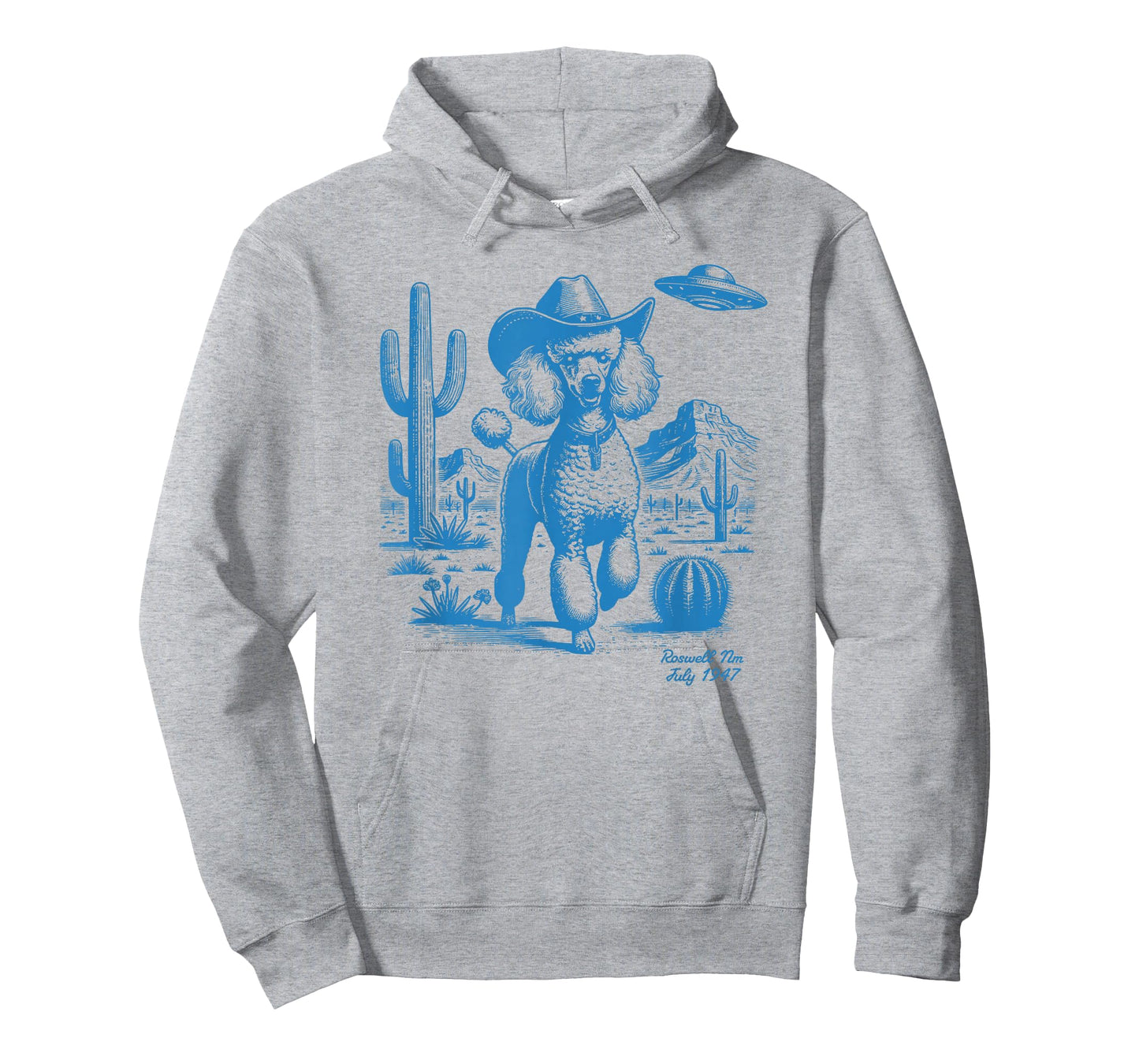 UFO Western Poodle Cowboy Cactus Desert Cowgirl Mom Dad T-Shirt