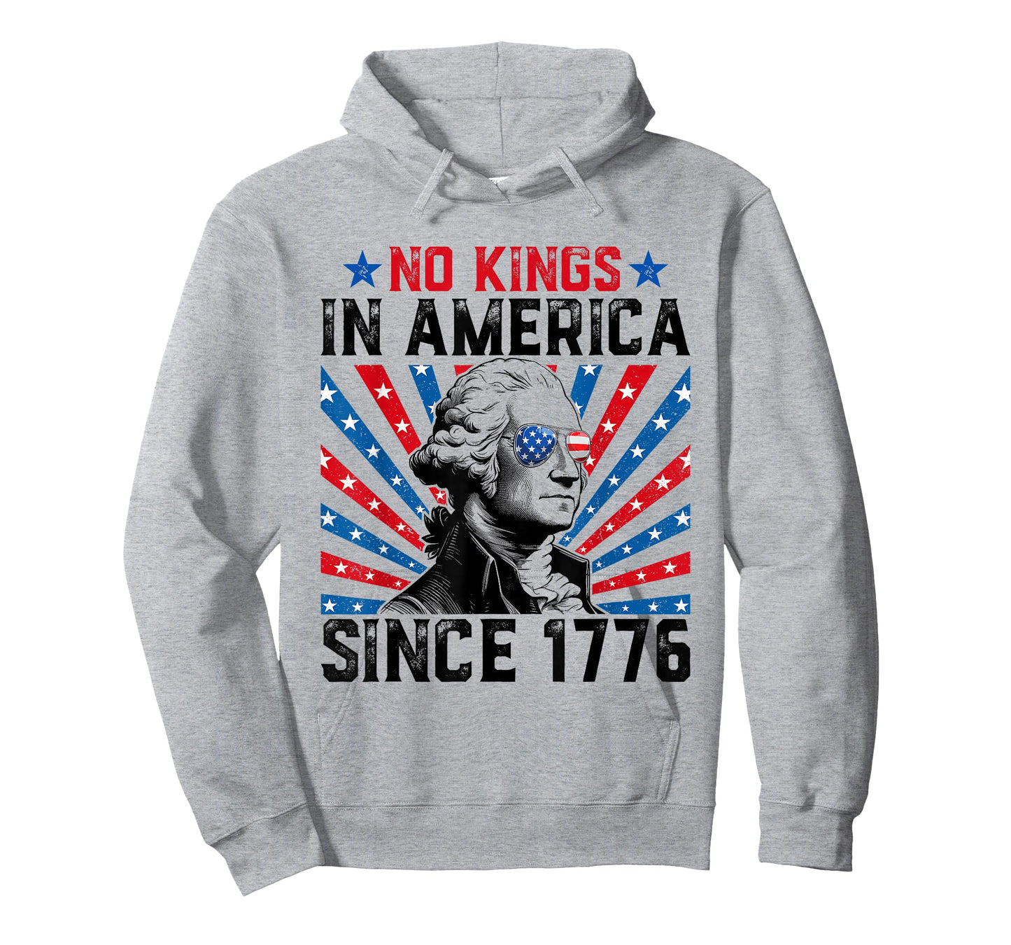 No Kings in America Since 1776 Distressed USA Flag Vintage T-Shirt