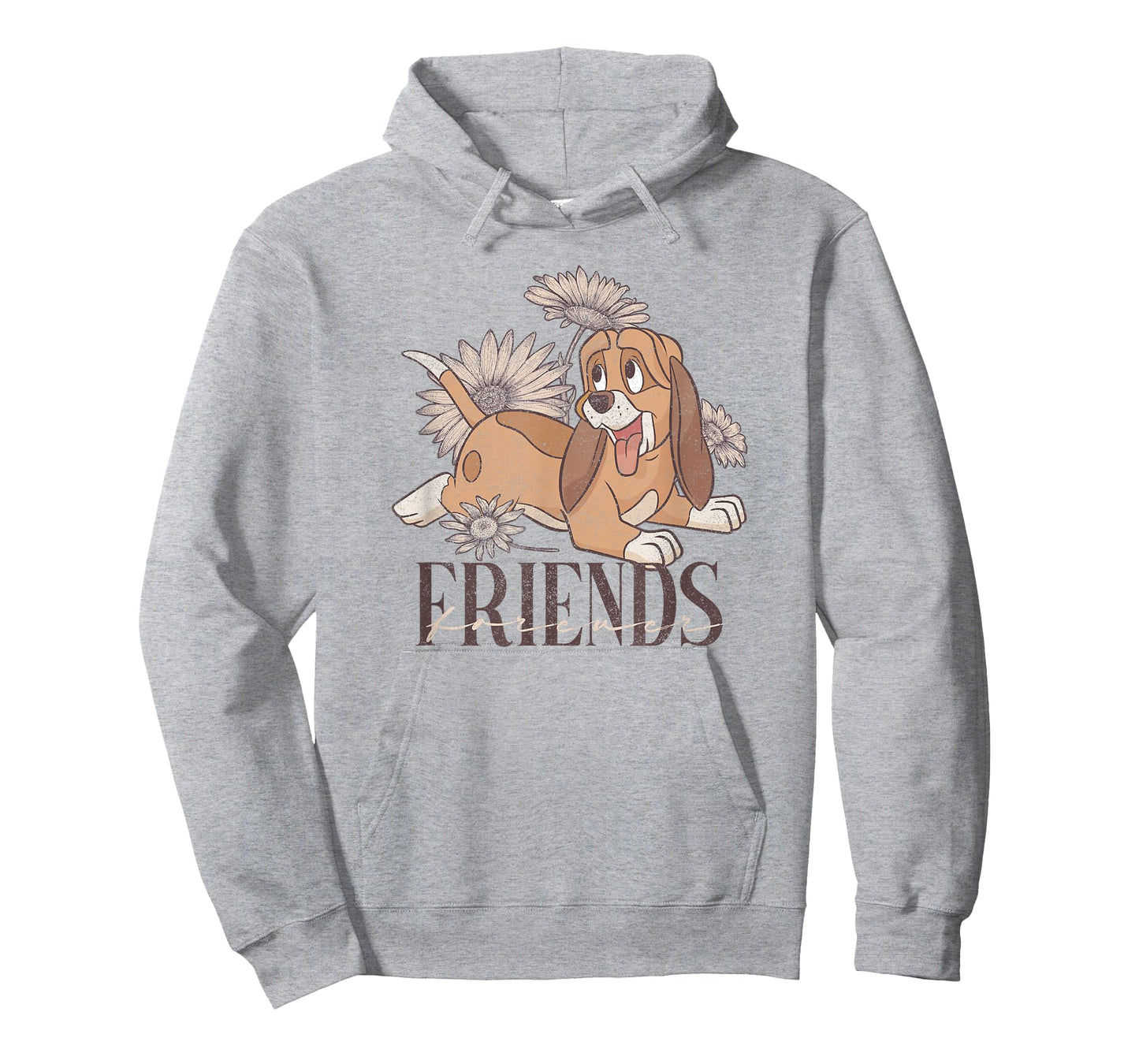 Disney The Fox and The Hound Friends Forever Floral Logo T-Shirt