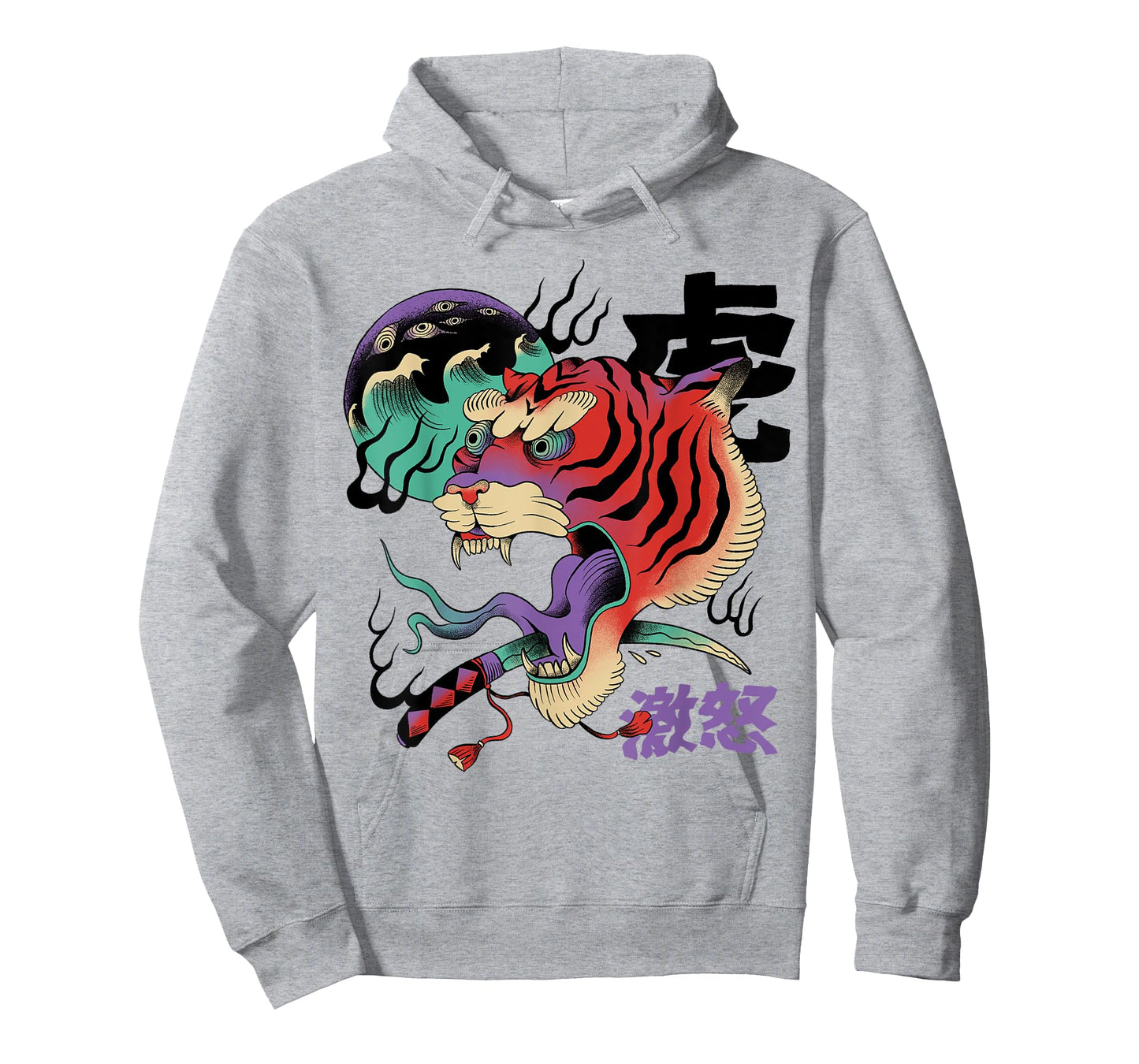 Weirdcore Psychedelic Trippy Japanese Surreal Yokai Tiger T-Shirt