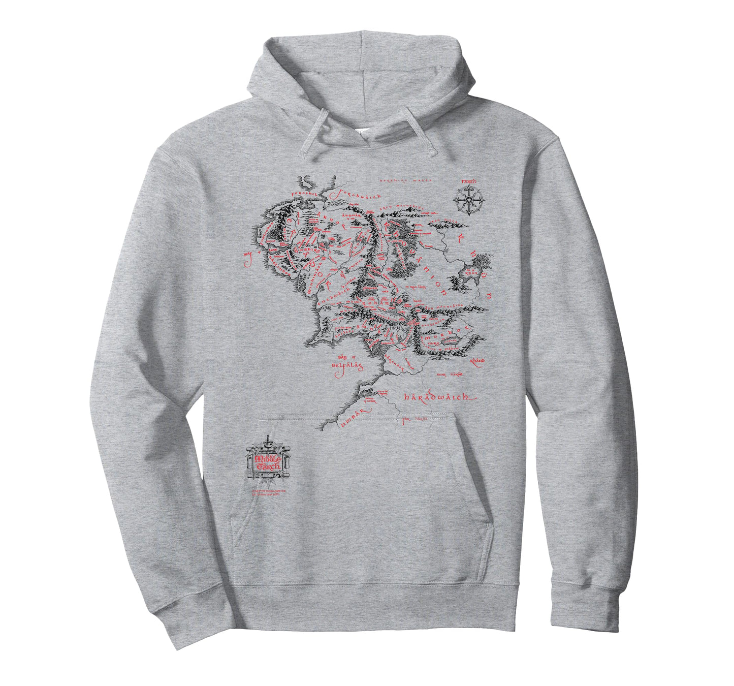The Lord of The Rings Middle Earth Map Fantasy Movie T-Shirt