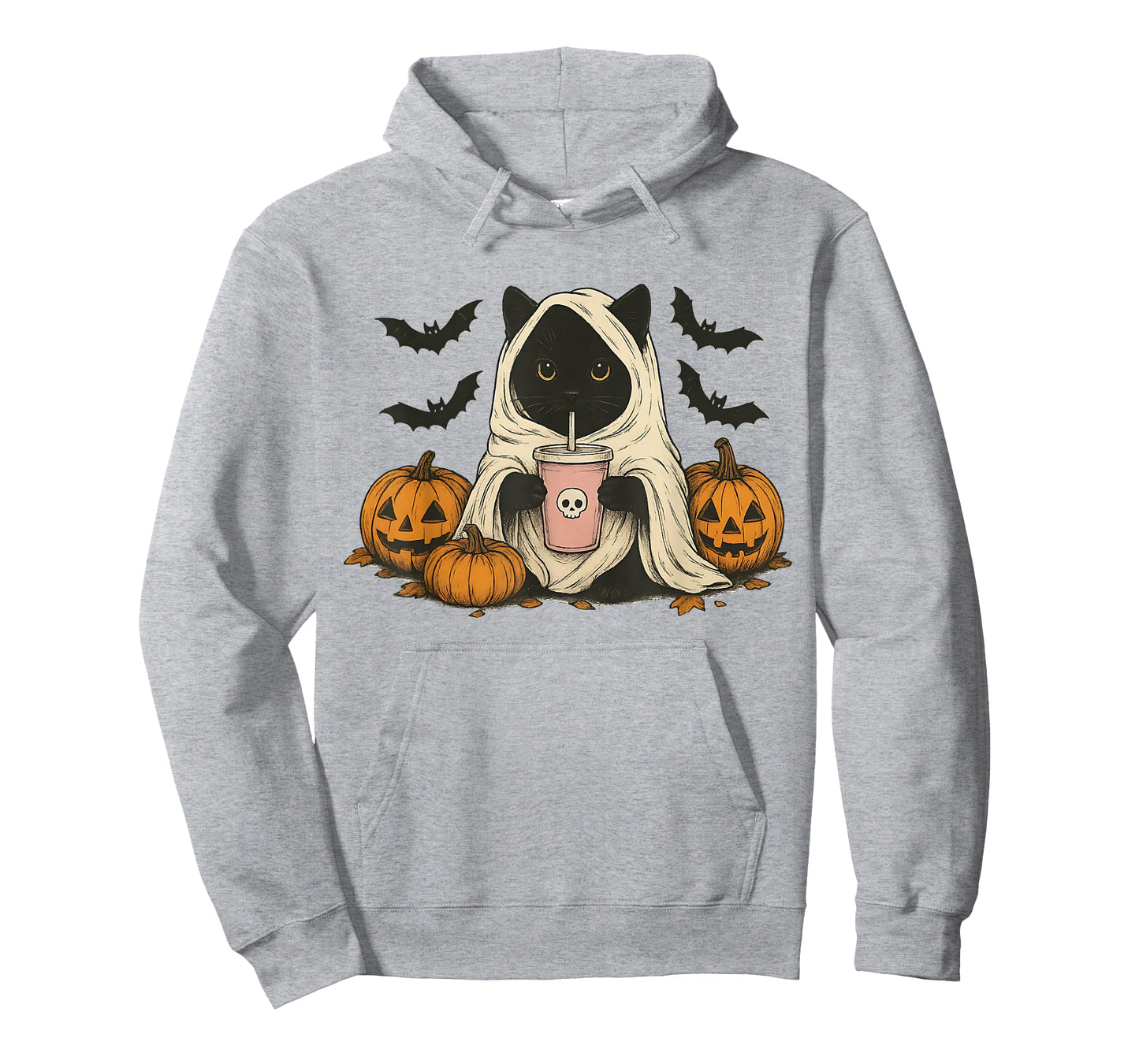 Spooky Season Ghost Cat Halloween Pumpkin Lovers T-Shirt