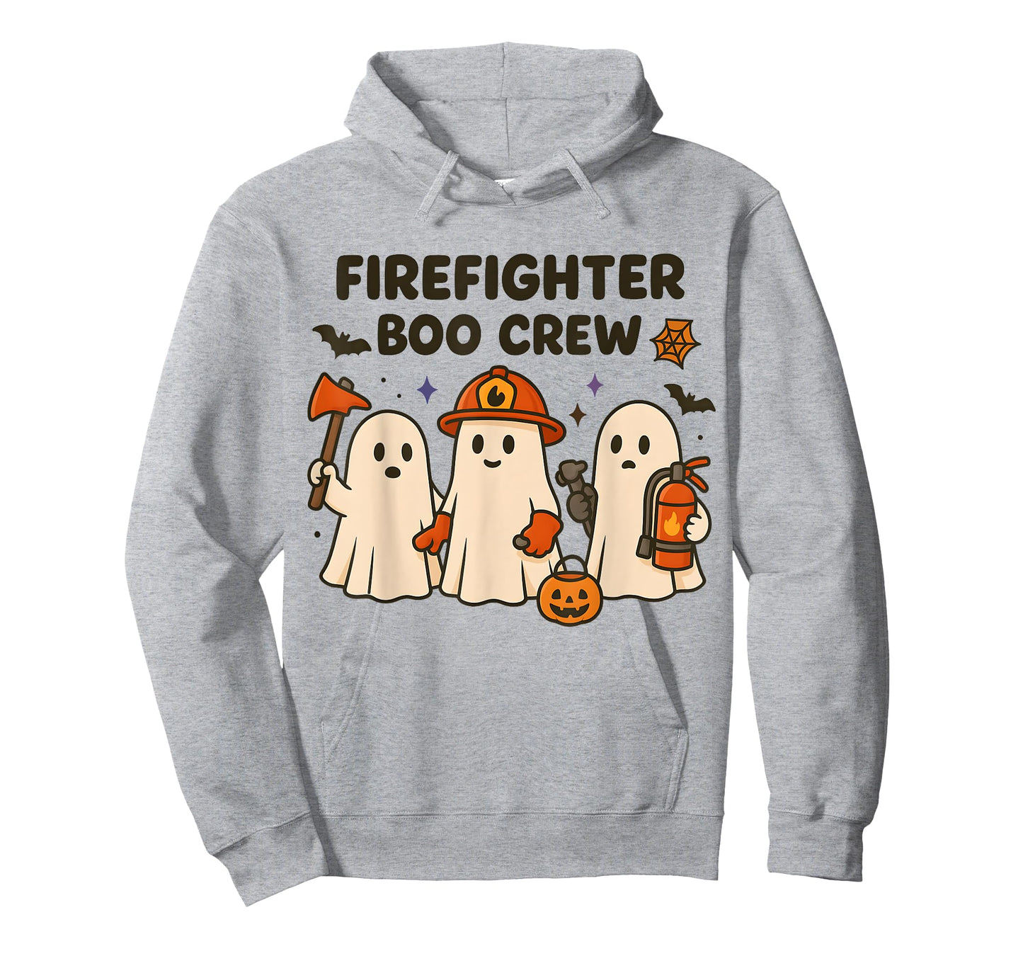 Firefighter Boo Crew Funny Ghost Matching Halloween Costume T-Shirt