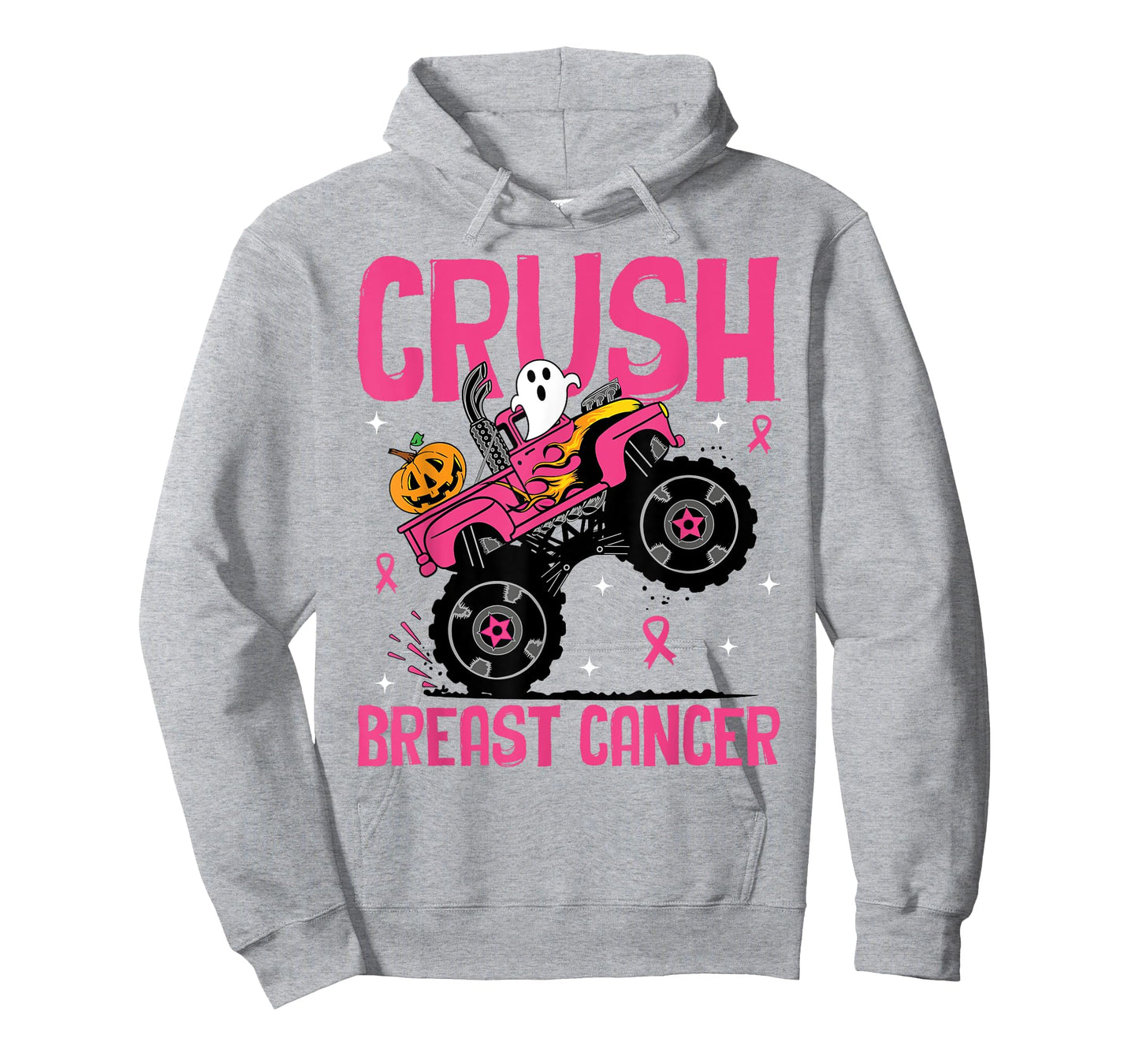 Crush Breast Cancer Awareness Monster Truck Halloween kids T-Shirt