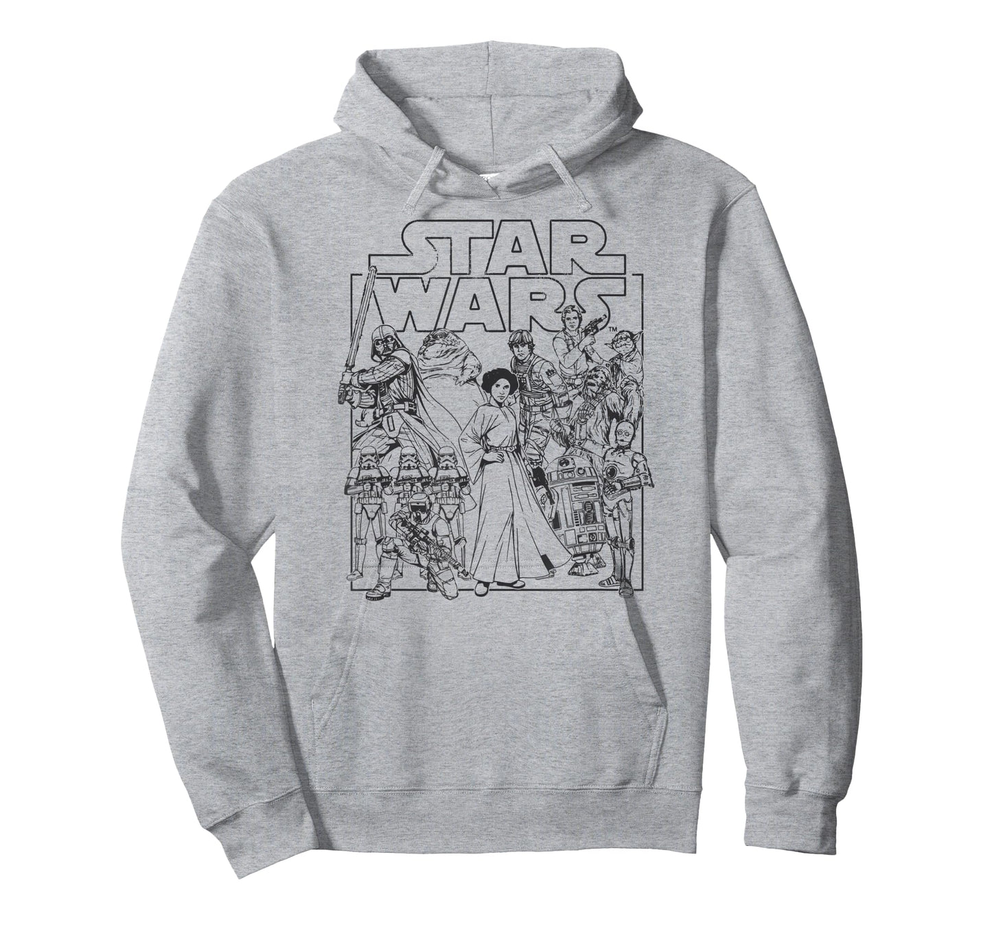 Amazon Essentials Star Wars Unisex Kids' Retro Movie Poster Group Pose T-Shirt, White, Small