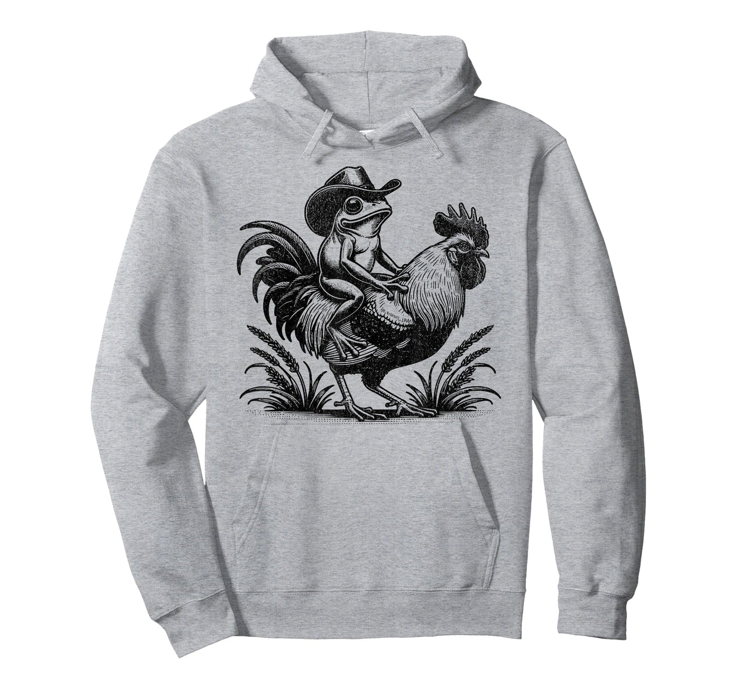 Funny Frog With Cowboy Hat Riding Rooster Country Life T-Shirt