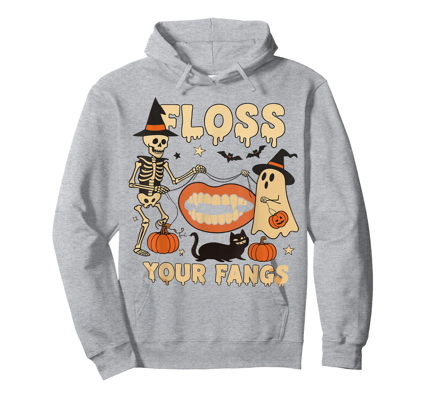 Floss Your Fangs Boo Dental Halloween Spooky Dentist T-Shirt