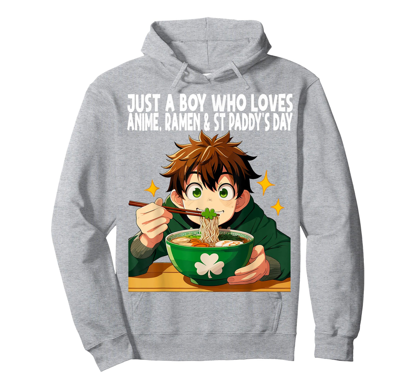 Just A Boy Who Loves Anime Ramen And St Paddy's Day T-Shirt