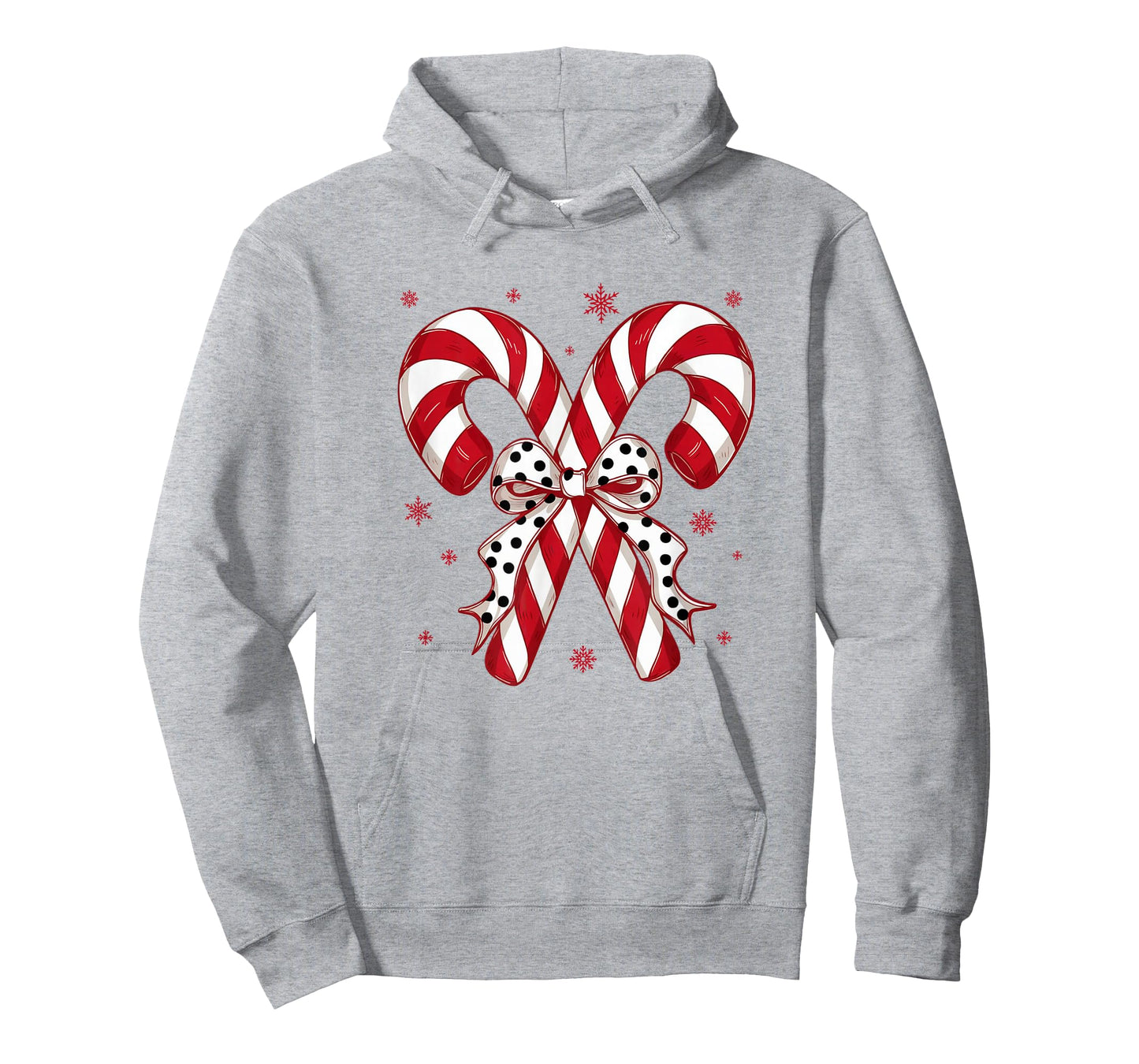 Retro Coquette Bow Candy Cane Christmas Season Women Girl T-Shirt