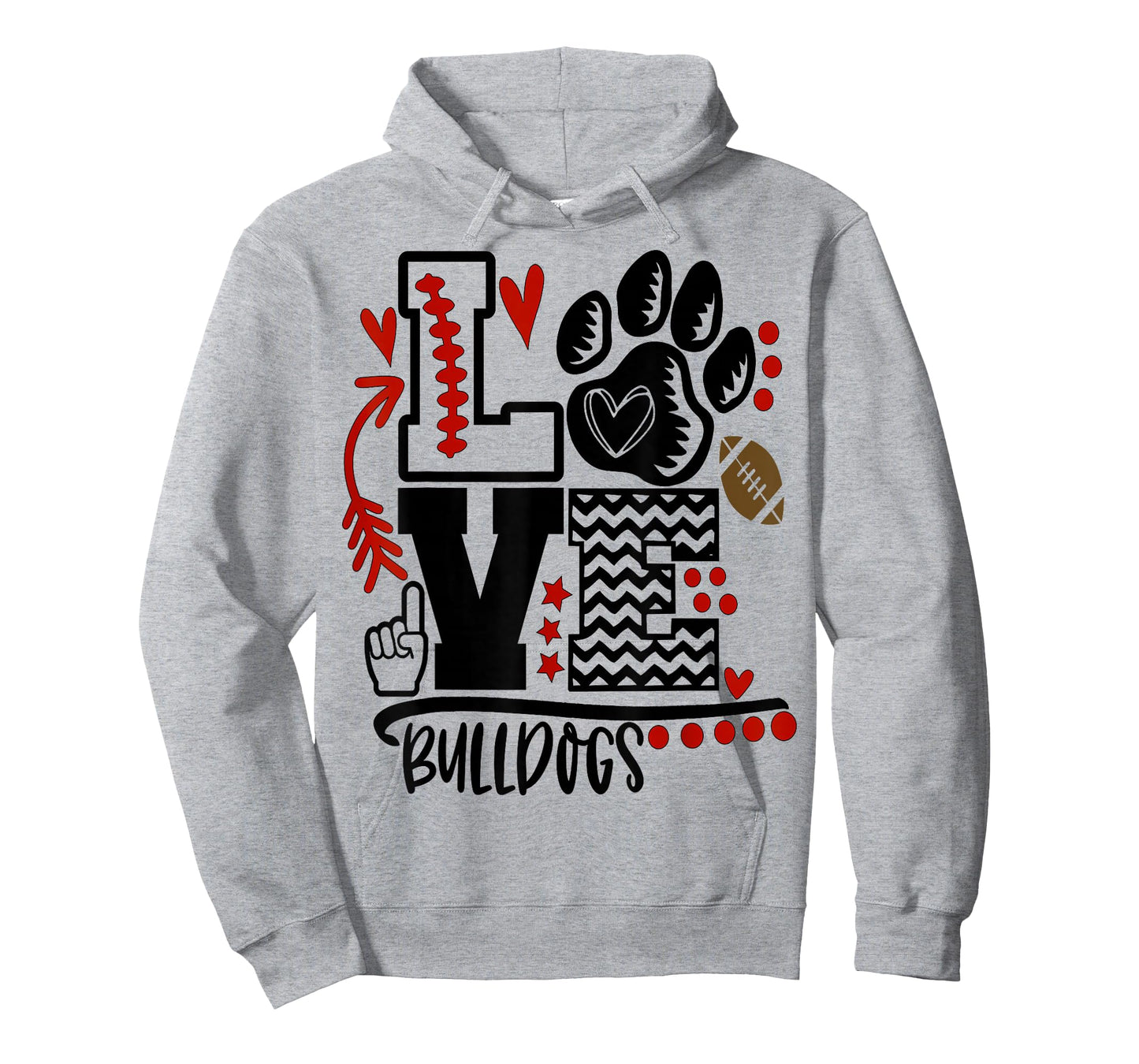 Bulldogs Paw Mom School Spirit T-Shirt
