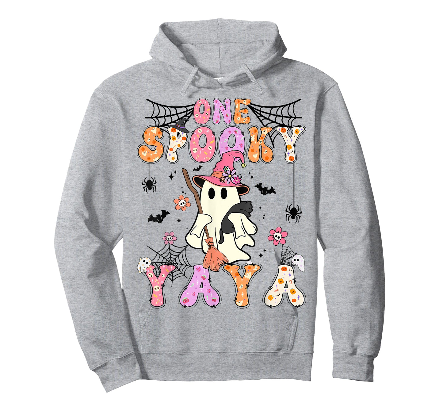 Groovy One Spooky Yaya Retro Halloween Cute Ghost T-Shirt