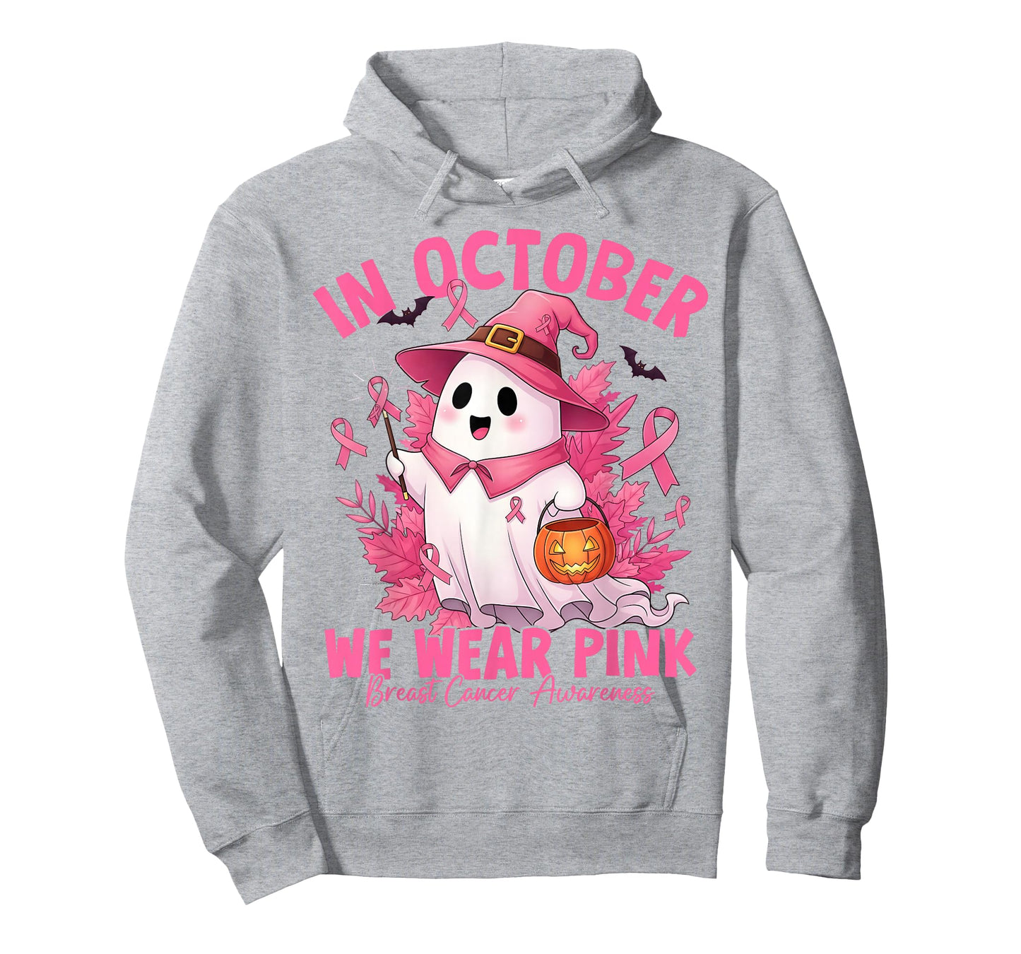 In October We Wear Pink Breast Cancer Halloween Boo T-Shirt