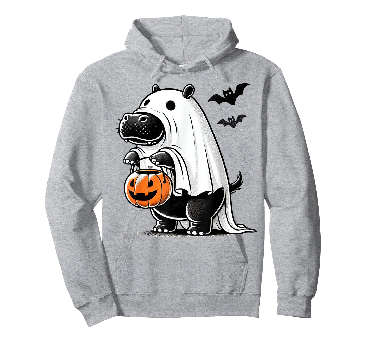 Funny Hippo Ghost Costume - Pumpkin Halloween Hippopotamus T-Shirt