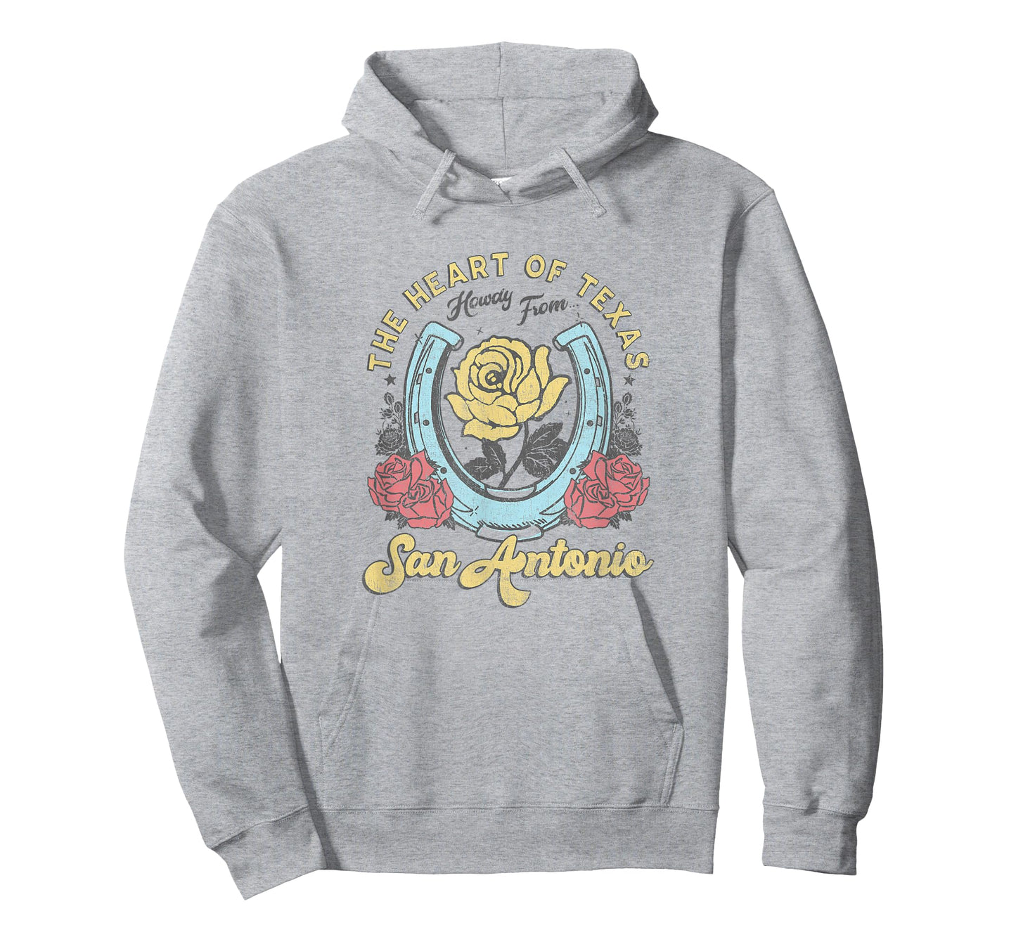 The Heart of Texas San Antonio Roses Horseshoe T-Shirt