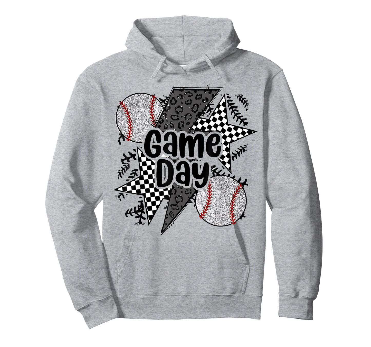 Retro Baseball Game Day Checkered Leopard Baseball Mama Mom T-Shirt
