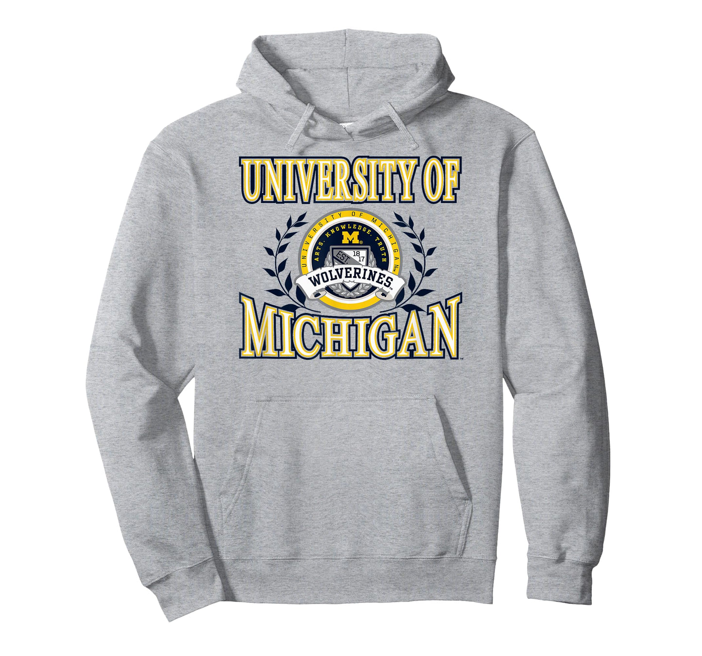 Michigan Wolverines Laurels Gray Officially Licensed T-Shirt