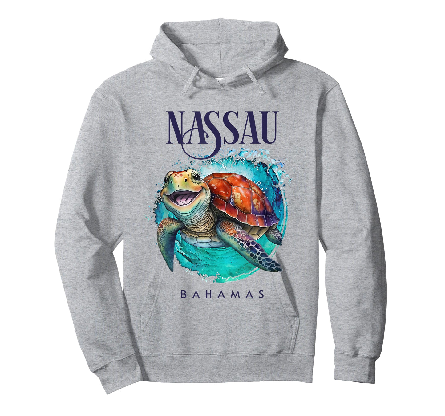 Nassau Bahamas Watercolor Happy Sea Turtle T-Shirt