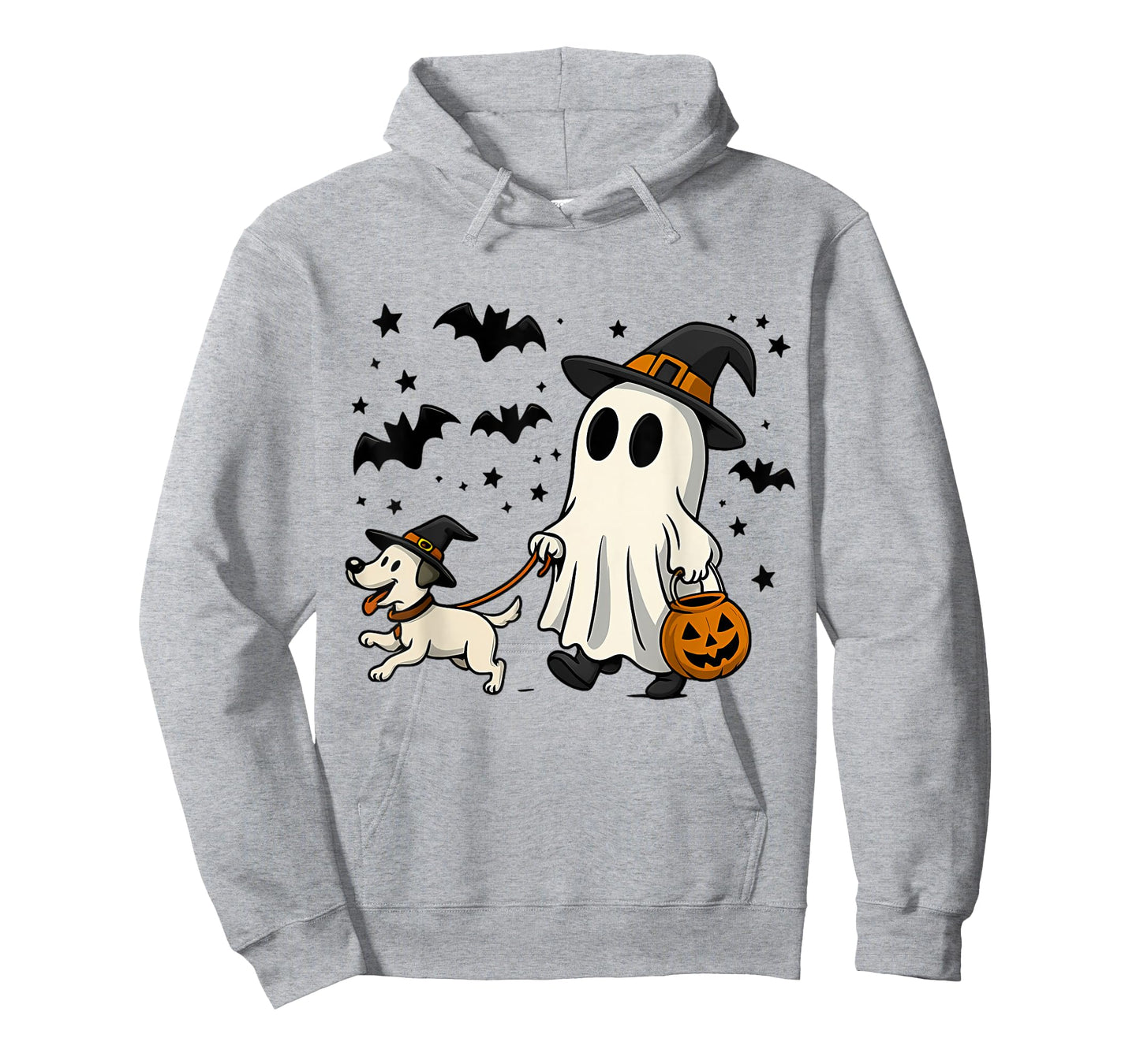 Spooky Ghost Dog Halloween Witch Hat Pumpkin Dog Mom T-Shirt