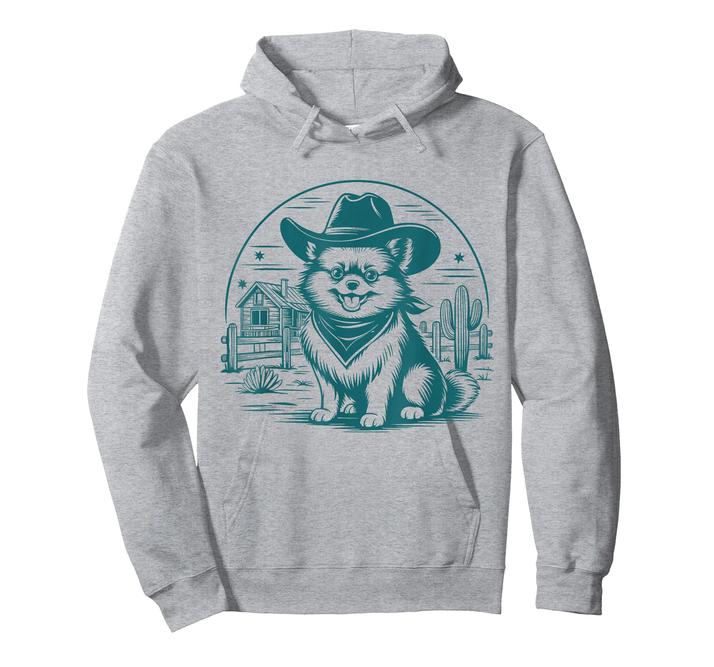 Pomeranian Cowboy UFO Vintage Pomeranian Western Dog Mom Tee T-Shirt