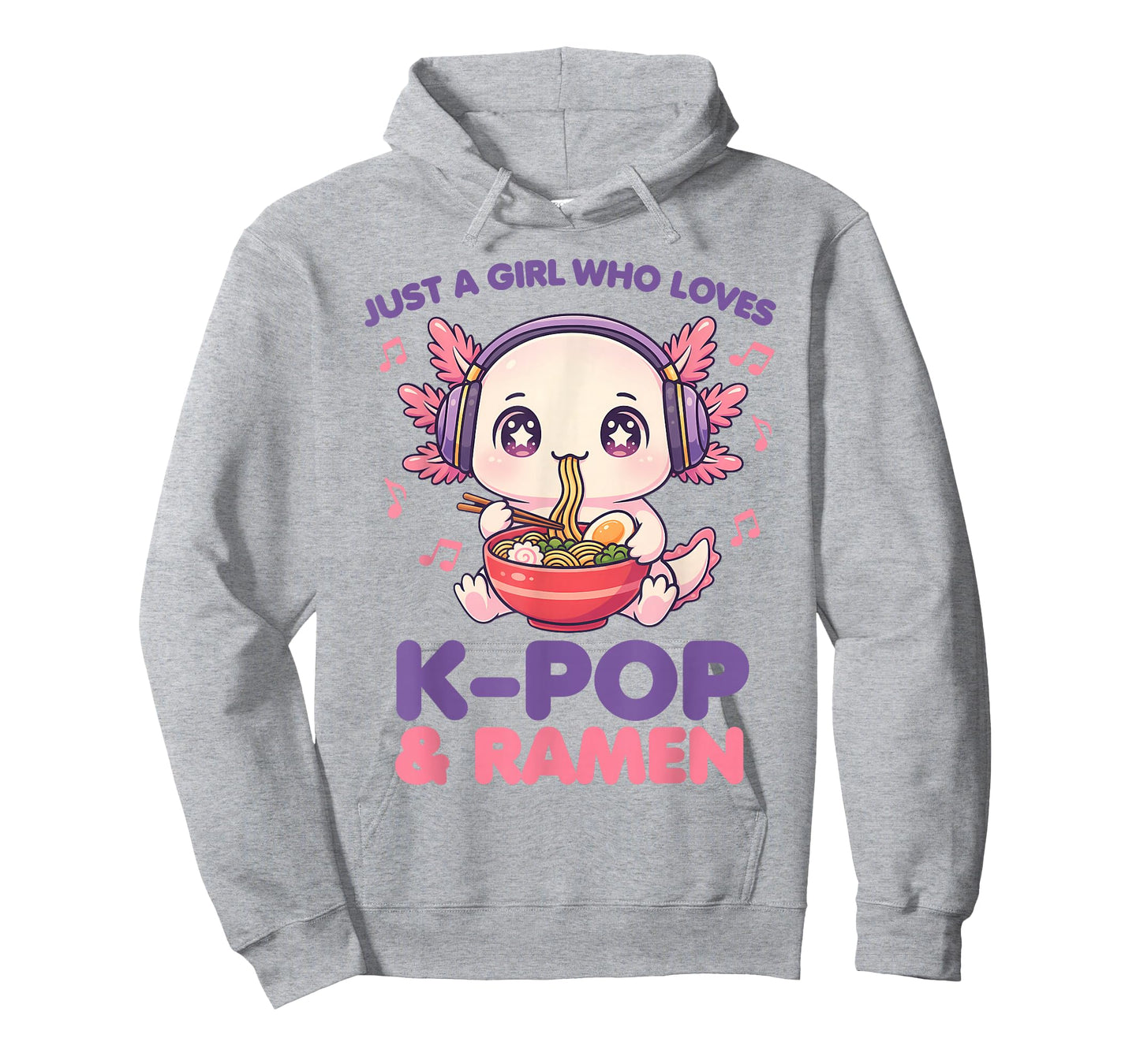 Just a Girl Who Loves K-Pop and Ramen Cute Axolotl T-Shirt