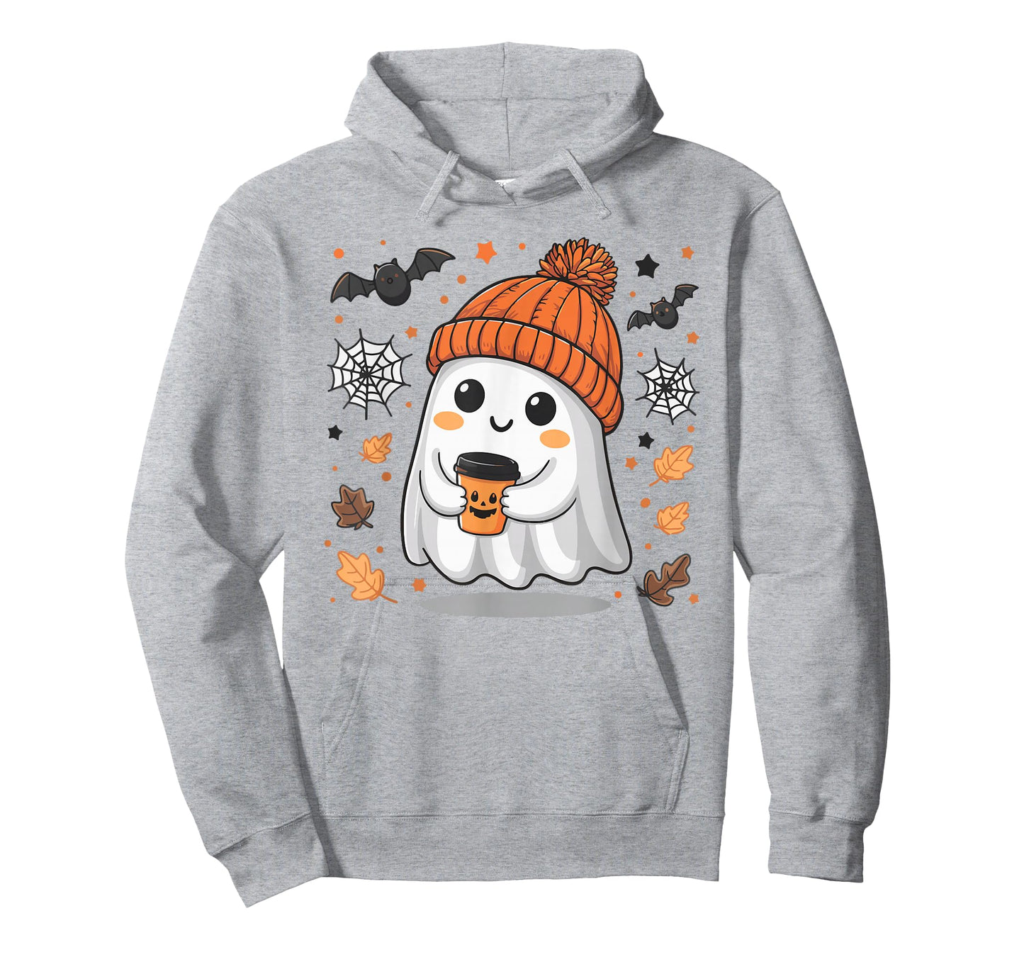 Cute Ghost Drinking Coffee Halloween Ghost Ice Coffee Womens T-Shirt