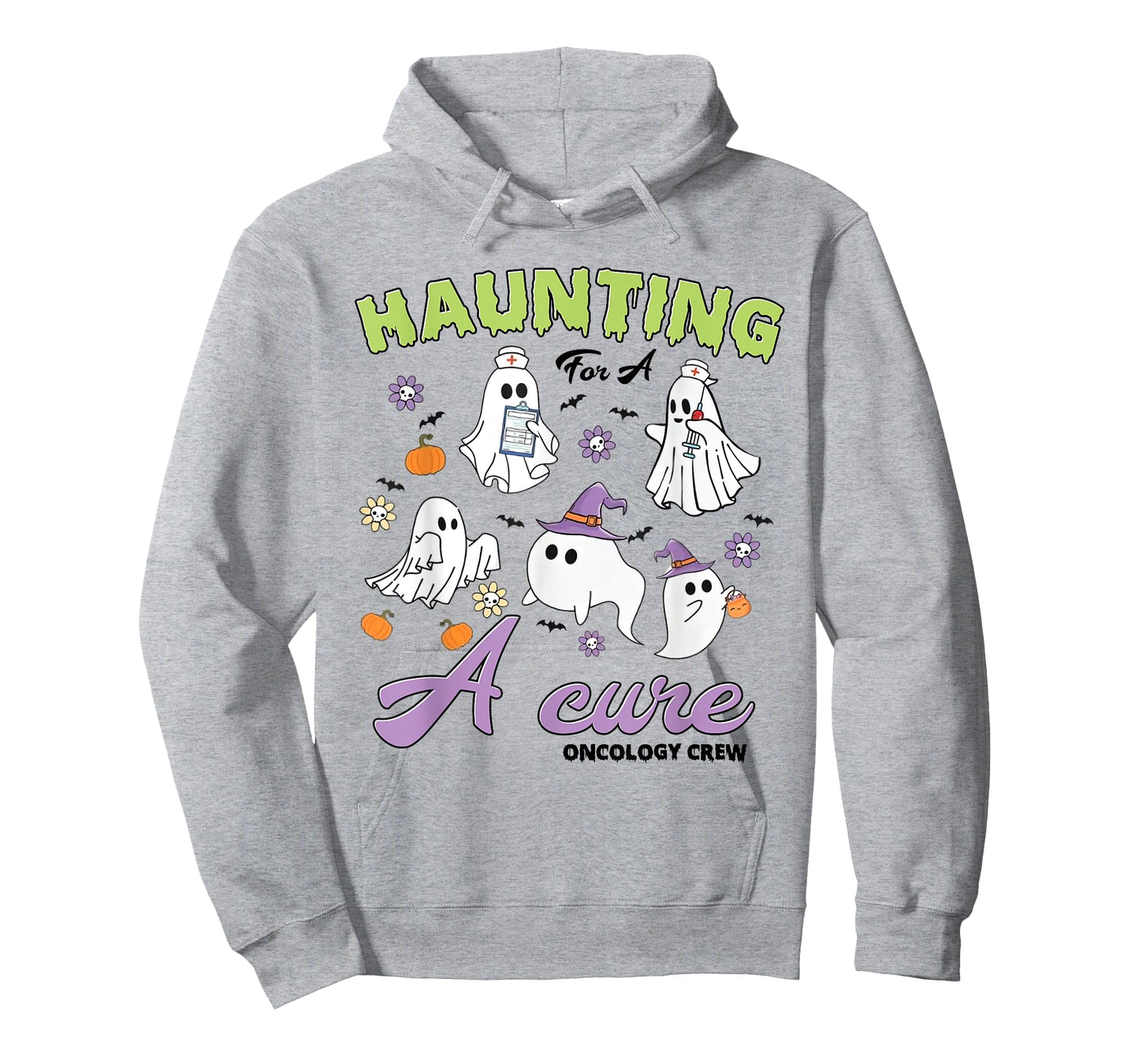 Funny Spooky Haunting For A Cure Oncology Halloween Nurse T-Shirt