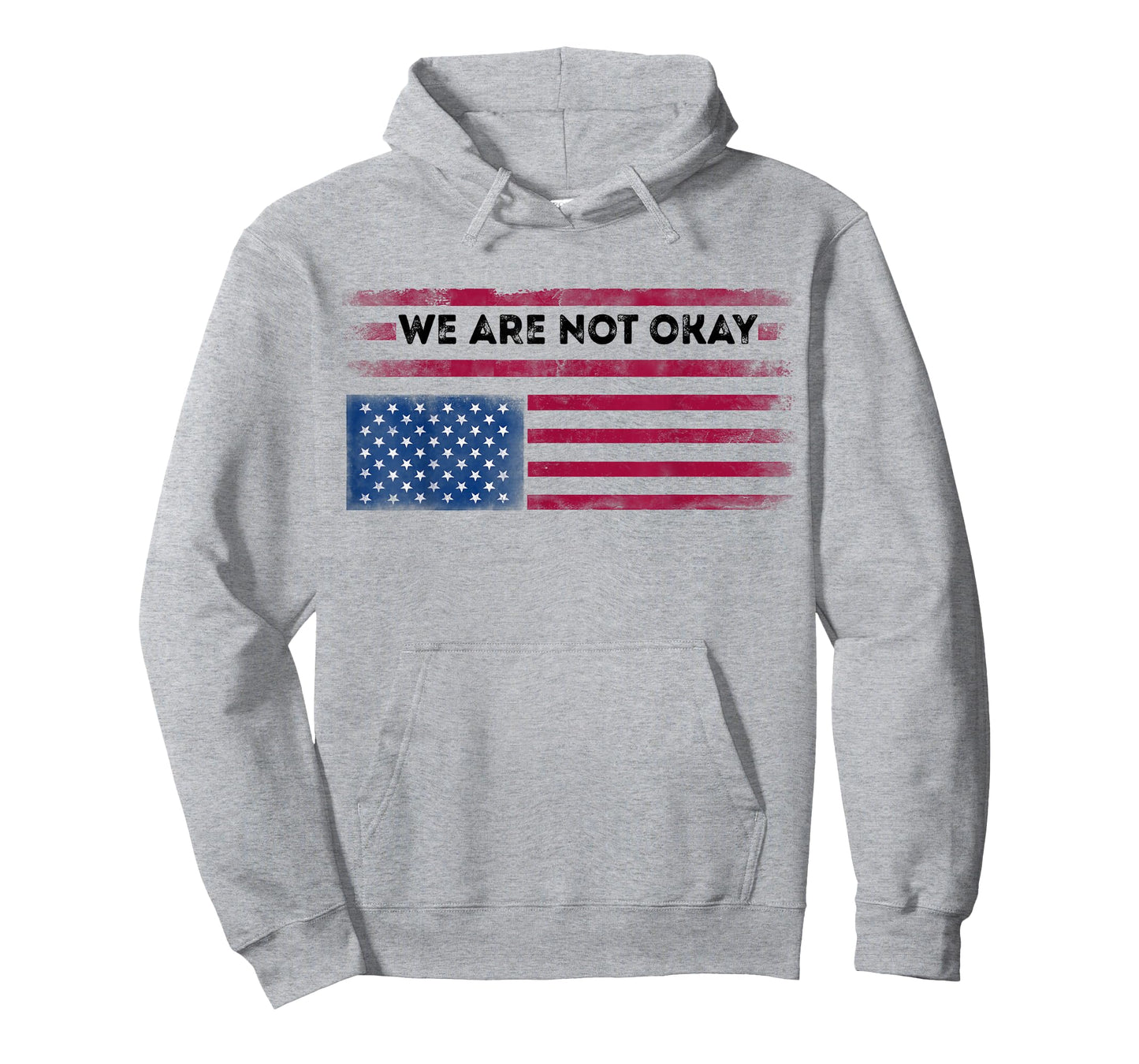 Upside Down American Flag We are not Okay Distressed Men T-Shirt