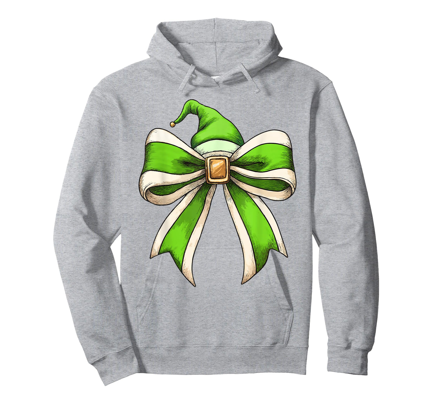 Coquette Christmas Bow Girls Women Holiday Ribbon Green Elf T-Shirt
