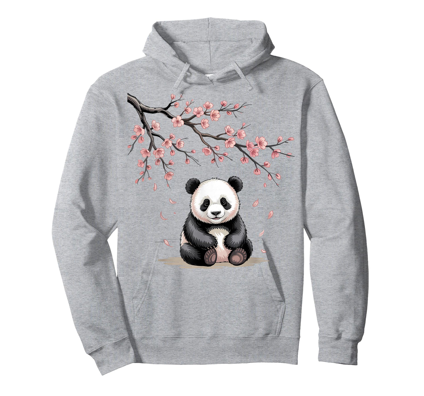 Cute Panda Sakura Cherry Blossoms Sumi-E Japanese Aesthetic T-Shirt