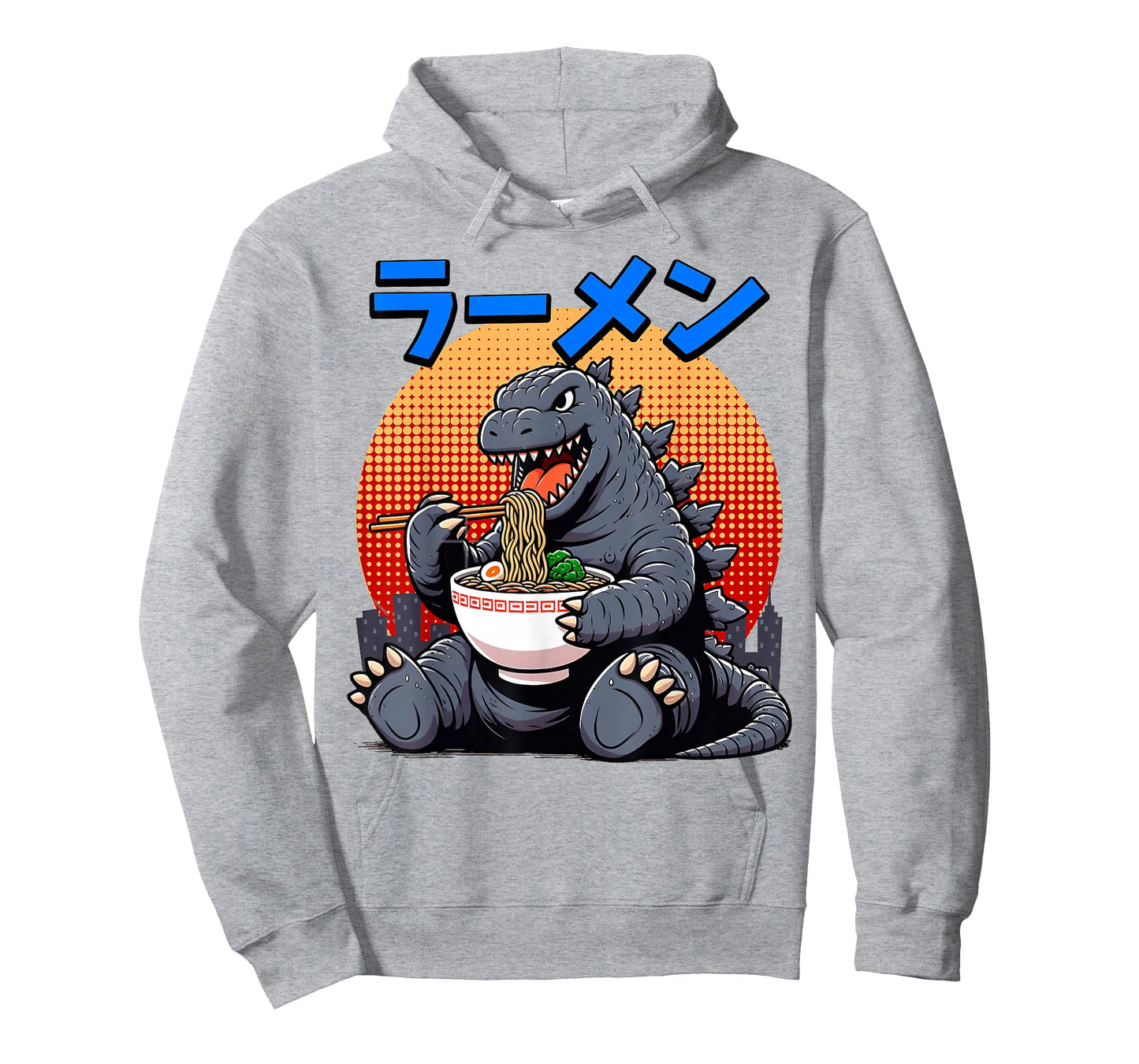 Funny Kaiju Eating Ramen Japanese Monster Lover Birthday T-Shirt