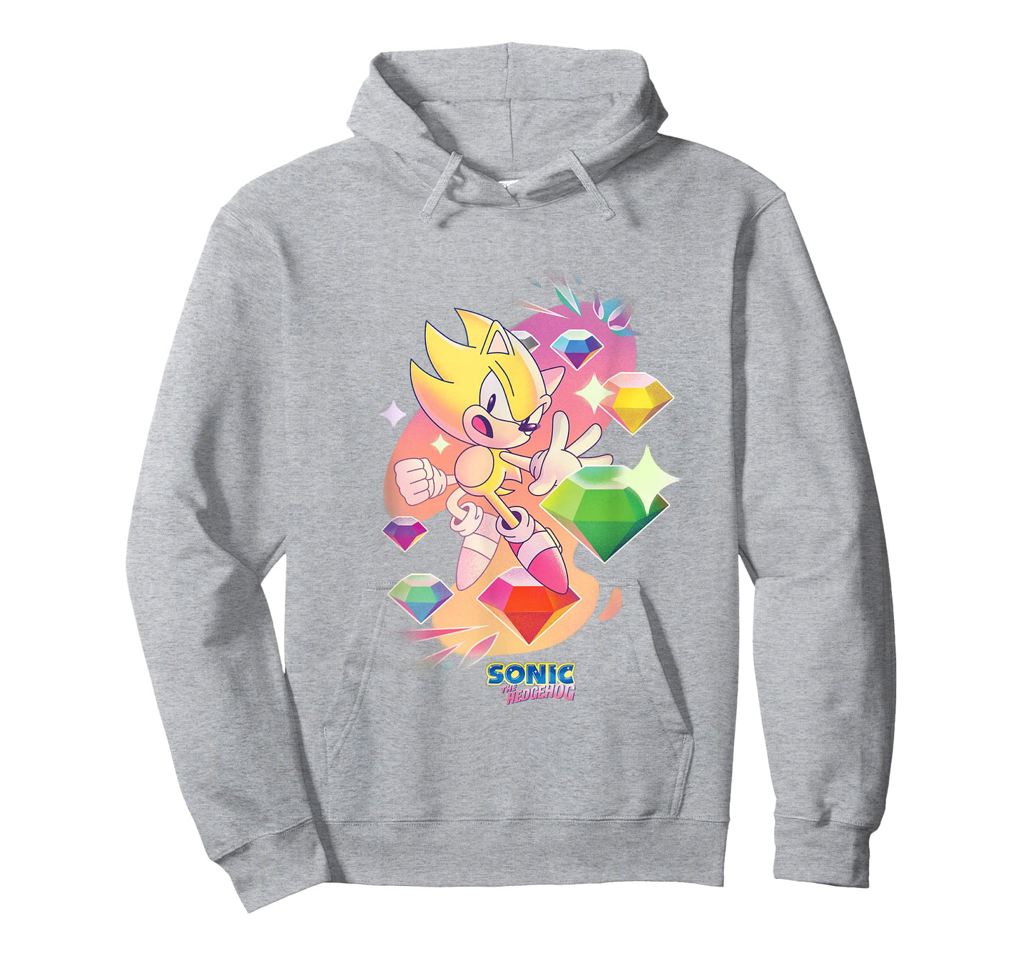 Sonic The Hedgehog Super Sonic Chaos Emeralds Vintage T-Shirt