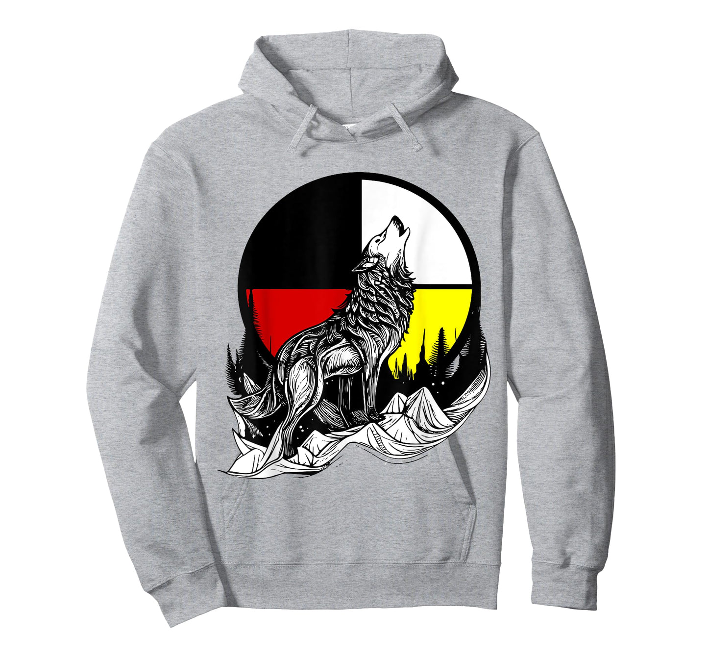 Wolf Native American Medicine Wheel T-Shirt