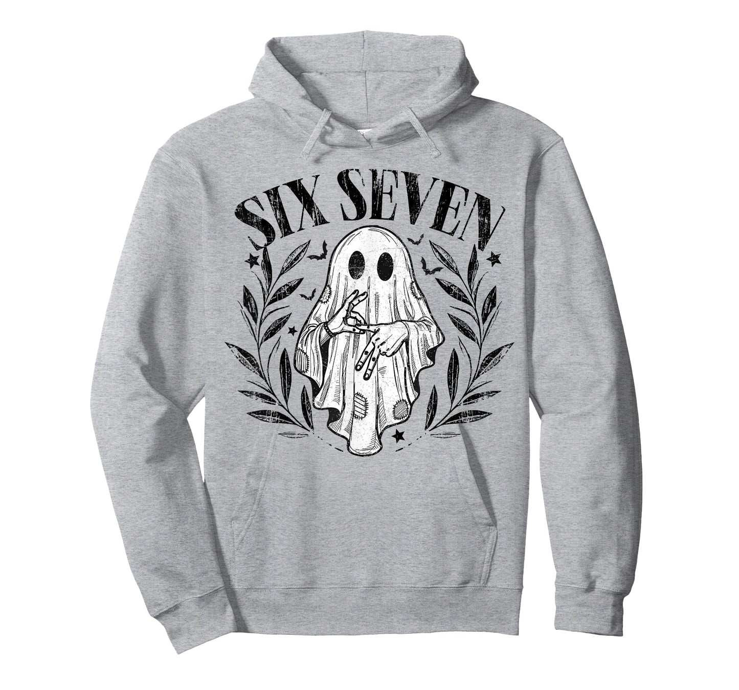 Six Seven 6 7 Meme Gen Alpha Halloween Ghost Hands Sign T-Shirt