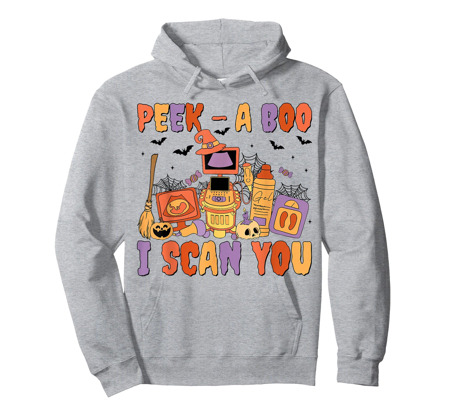 Peek A Boo I Scan You Spooky Sonographer Ultrasound Tech T-Shirt