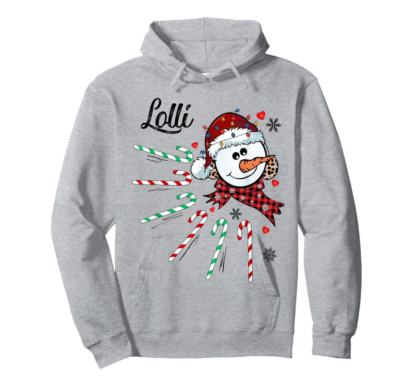 Lolli Snowman Candy Cane Christmas Xmas Funny T-Shirt