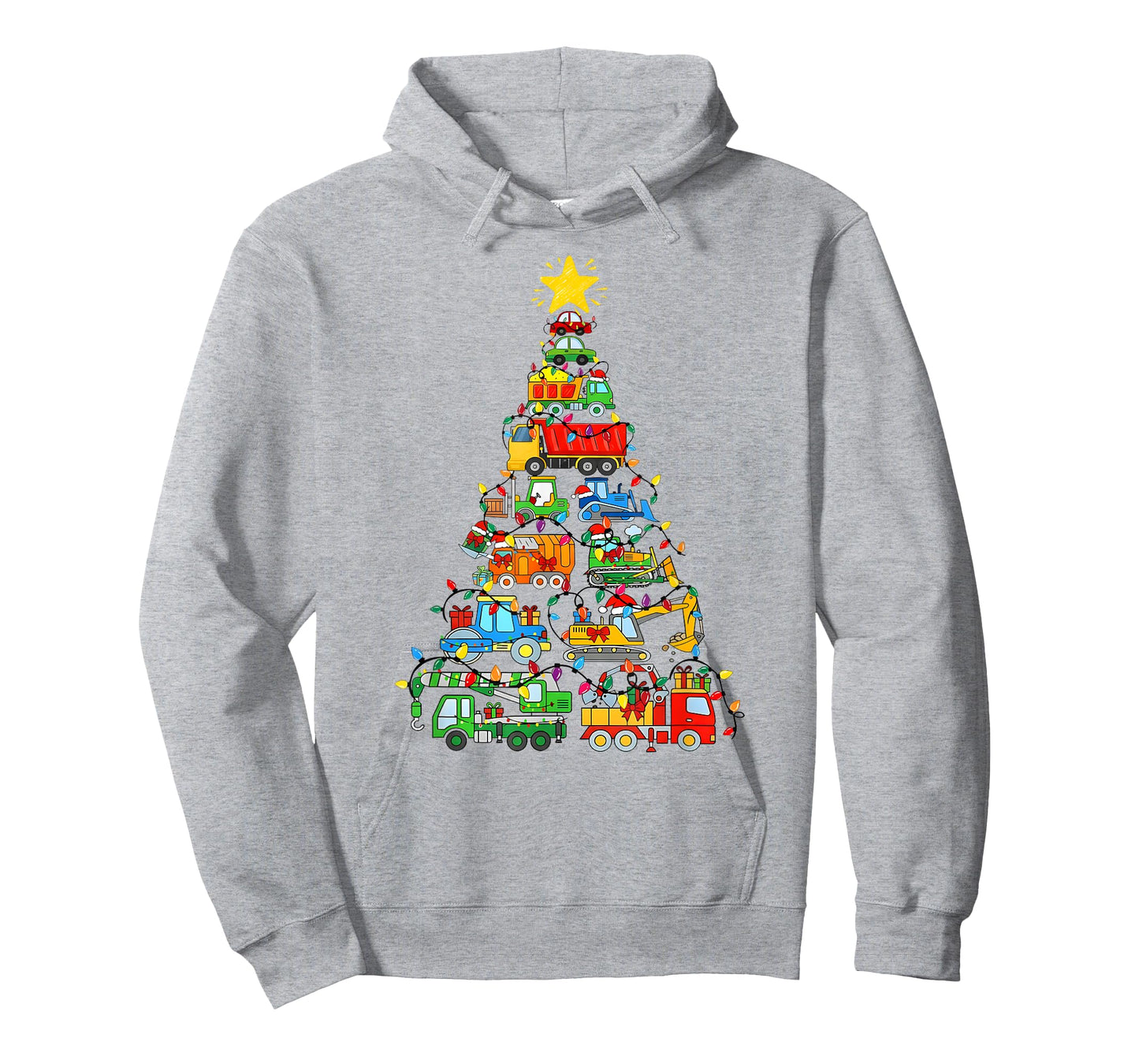 Construction Truck Christmas Tree Xmas Cars Boys Toddlers T-Shirt
