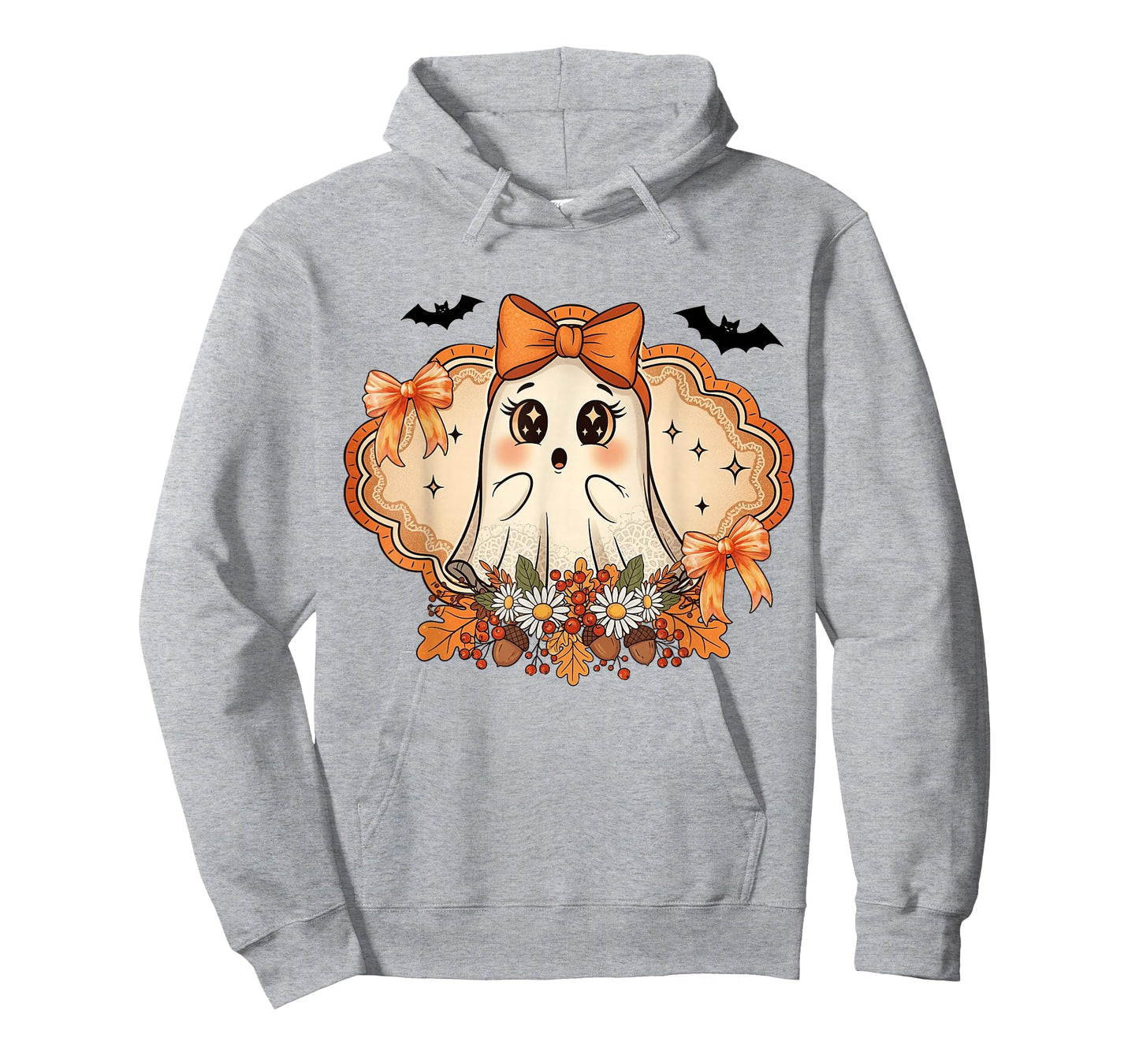 Boo Ghost Halloween Coquette Bow Spooky Season Girls Kids T-Shirt