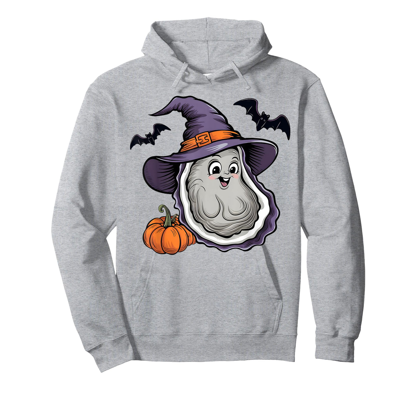 Funny Pumpkin Bat Witch Costume Oyster Halloween T-Shirt