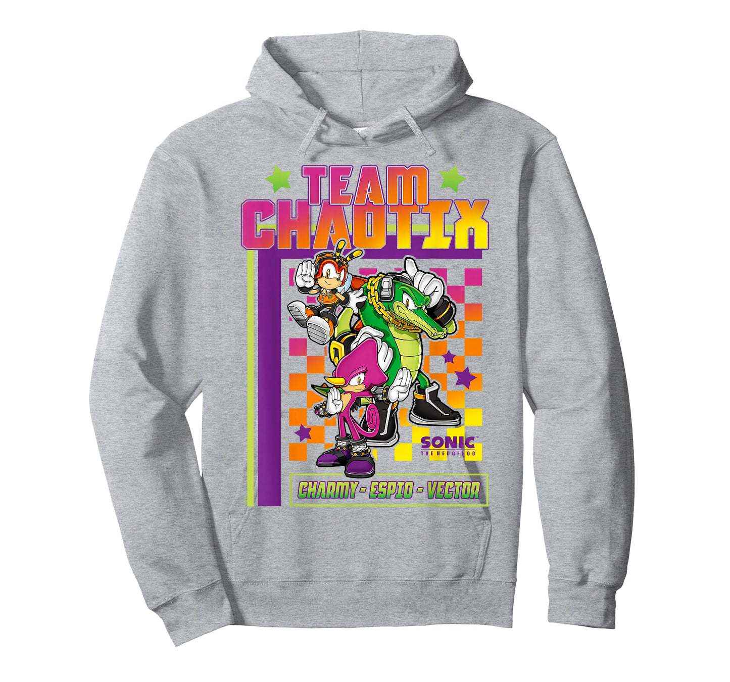 Sonic The Hedgehog Team Chaotix Charmy Espio Vector Logo T-Shirt