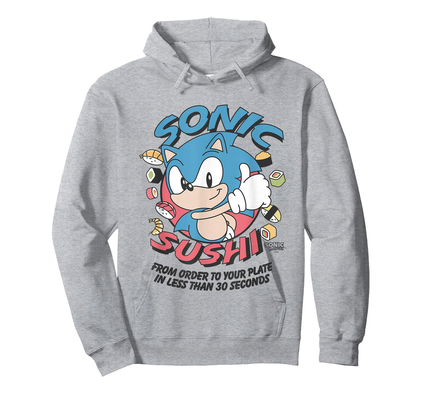 Sonic The Hedgehog Sonic Sushi Less Than 30 Seconds Vintage T-Shirt