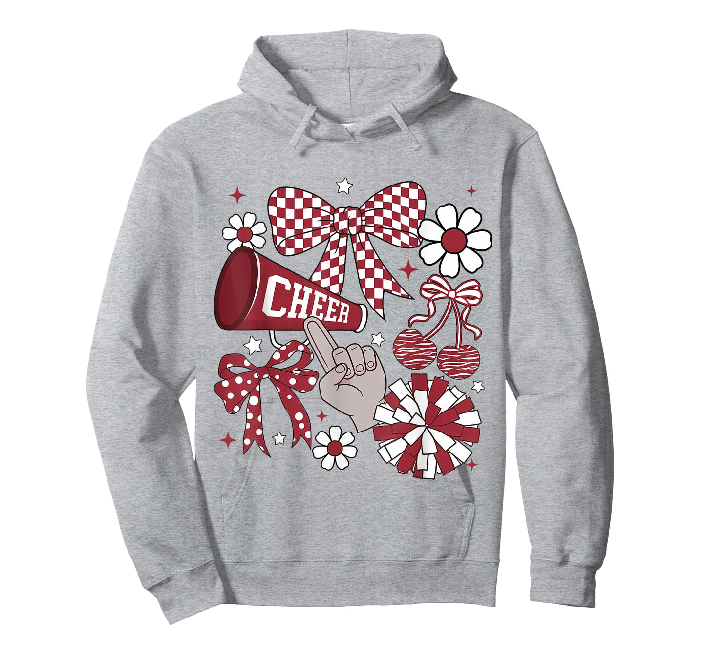 Cheer Checkered Coquette Bow Cheerleading Football Game Day T-Shirt