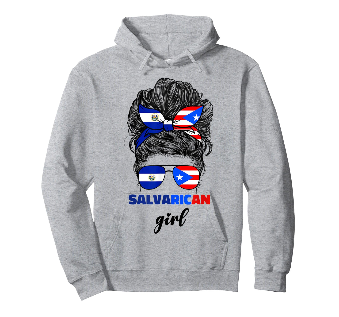 Half Salvadorian and Puerto Rican Rico El Salvador Flag Girl T-Shirt